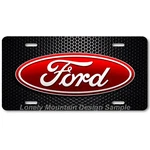 Ford Logo Inspired Art On Mesh Flat Aluminum Novelty Auto License Tag Plate. Fixed Price $24.99.