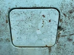1964 1965 Lincoln Continental Fuel Door Assembly / Gas Lid. Fixed Price $65.00.