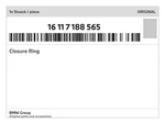 Genuine Bmw Closure Ring 16-11-7-188-565 New. Fixed Price $19.79.