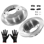 Rear Solid Brake Rotors Ceramic Pads For Mitsubishi Lancer 2008-16 S53036 D1037. Fixed Price $69.35.