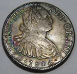 Mexico Reales 1805 King Charles Iv Rainbow Toned Colonial Silver World Coin. Fixed Price $589.89.
