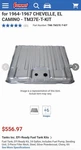 Tanks Inc. Fuel TM37E-T-KIT For 1964-1967 Chevelle, Camino Open Box. Fixed Price $474.99.