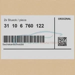 2X Genuine Bmw 31106760122 Hex Bolt M8X30-10.9-ZNS3 Series 4.... Fixed Price $27.65.